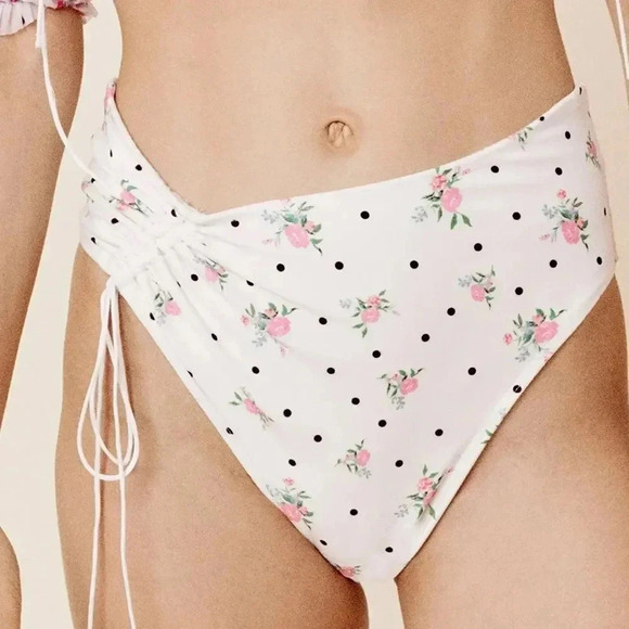 For Love And Lemons Cindy Ruched Swim Bottom Sz XS - Picture 1 of 3